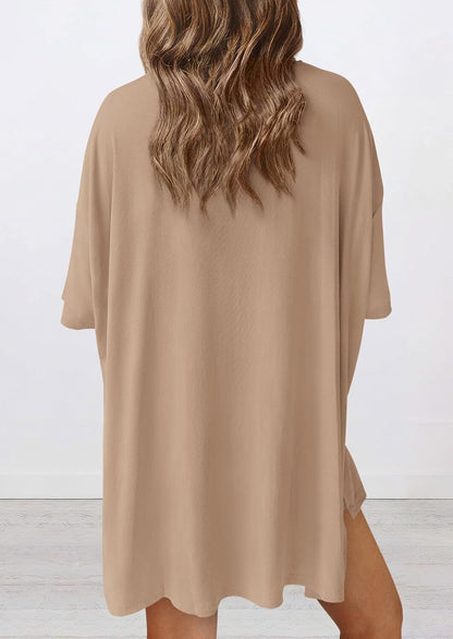 Women's Two Piece Lounge Set 2026 Summer Casual Oversized Shirts Biker Shorts Matching Airport Travel Outfit