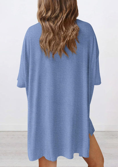 Women's Two Piece Lounge Set 2026 Summer Casual Oversized Shirts Biker Shorts Matching Airport Travel Outfit